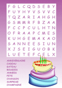 Mots cach&eacute;s pour un anniversaire joyeux